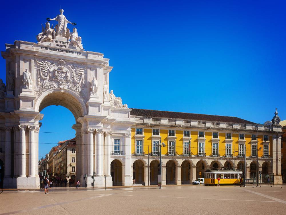 Rua Augusta Arch in Lisbon on Commerce Square